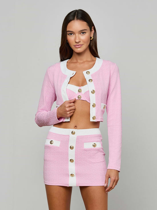 Adaline Cardigan Cover-Up - Blush/White