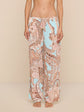 Geraldine Cover-Up Pant - BROWN/ICE BLUE PAISLEY (PRE-SALE)