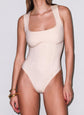 Organic Cotton Scoop Neck Bodysuit - Tahini (PRE-SALE)