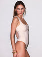Organic Cotton Scoop Neck Bodysuit - Tahini (PRE-SALE)