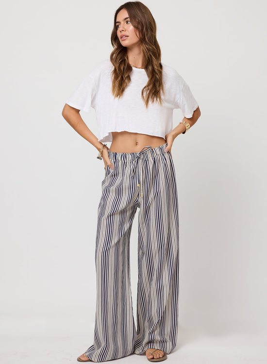 The Wide Leg Draw String Pant - Summer Stripe (PRE-SALE)