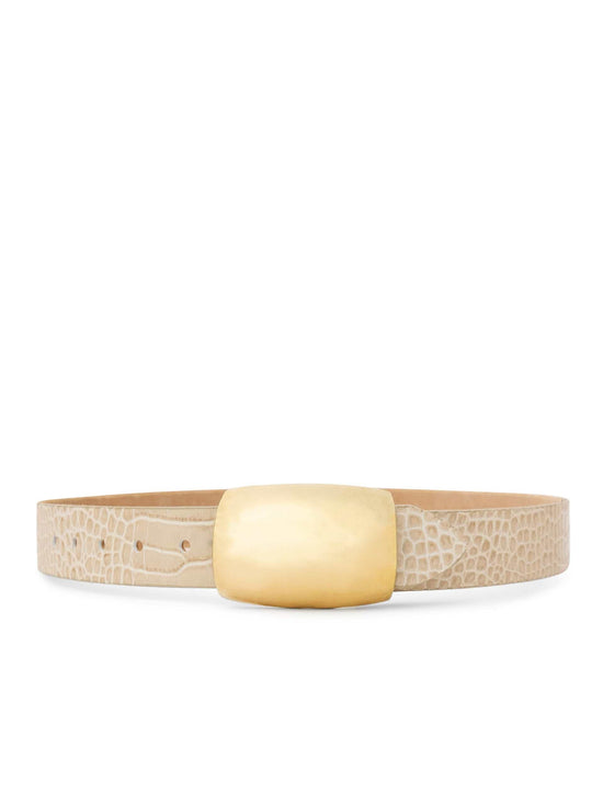 Milou Belt - Ivory Croc Embossed