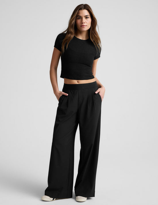 Elasticated Wide Leg Pant 31" - True Black (PRE-SALE)