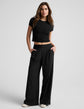 Elasticated Wide Leg Pant 31" - True Black (PRE-SALE)