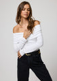 Rib Long Sleeve Paloma Top - White