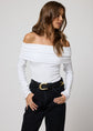 Rib Long Sleeve Paloma Top - White