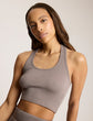 Better Than Basic Rib Cropped Racerback Tank - Truffle (PRE-SALE)