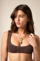 Ginny Bikini Top - Brown Wood