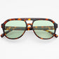 Rio Aviator Sunglasses - Dark Tortoise / Green (PRE-SALE)