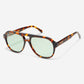 Rio Aviator Sunglasses - Dark Tortoise / Green (PRE-SALE)