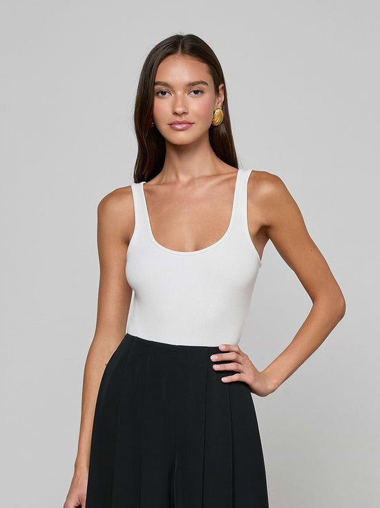 Adira Scoopneck Tank - White