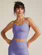 Spacedye Slim Racerback Cropped Tank - Periwinkle Cloud Heather