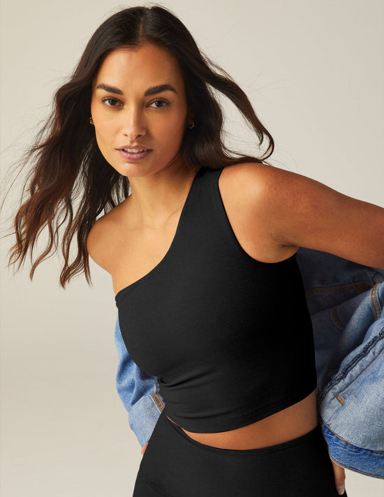 Spacedye The Bold Shoulder Cropped Tank - Darkest Night