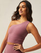 Spacedye The Bold Shoulder Cropped Tank - Orchid Blossom Heather