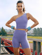 Spacedye Keep Pace 5" Biker Short - Periwinkle Cloud Heather