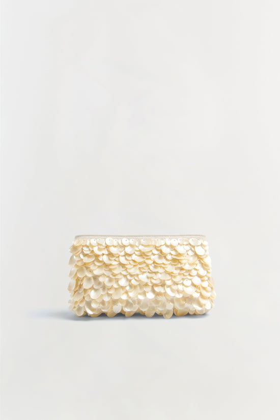 Reese Natural Shell Beaded Clutch