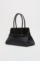 River Suede Shoulder Bag - Black
