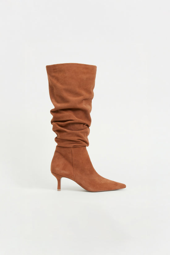 Jordi Suede Slouch Boot - Camel