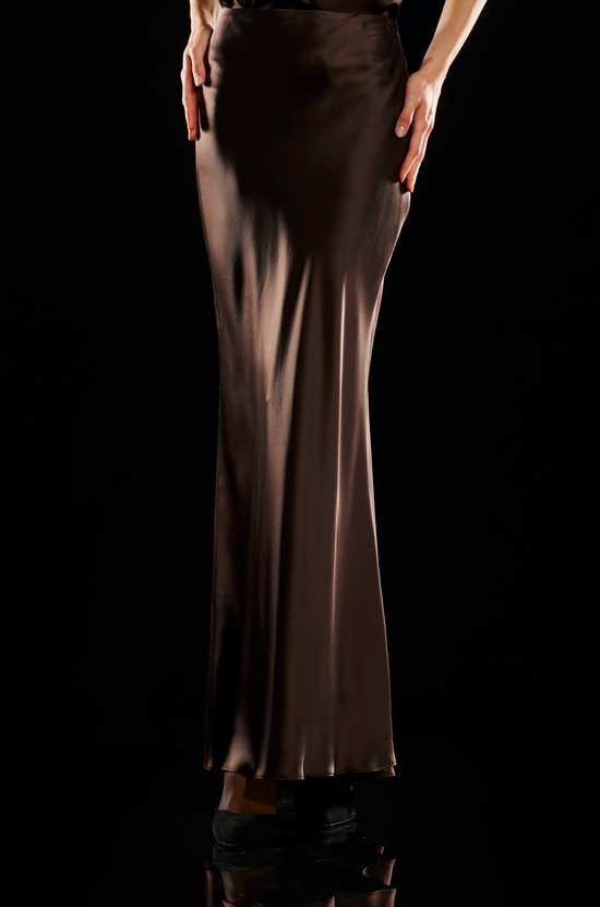 Bias Maxi Skirt - Cocoa