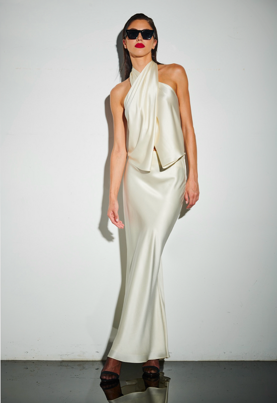 BIAS MAXI SKIRT -  CREAM