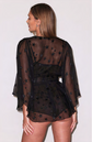 Star Burnout Angel Sleeve Robe - Black (PRE-SALE)