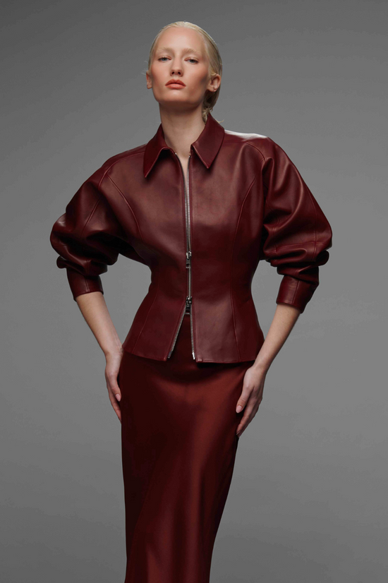 Fitted Leather Jacket - Henna (PRE-SALE)