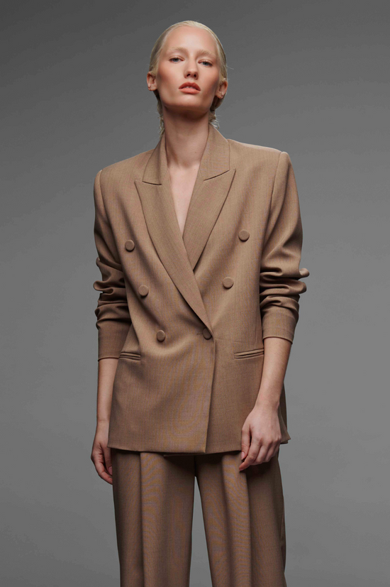Double Breasted Blazer - Sand (PRE-SALE)