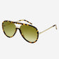 Shay Aviator Sunglasses - Tortoise / Light Green (PRE-SALE)