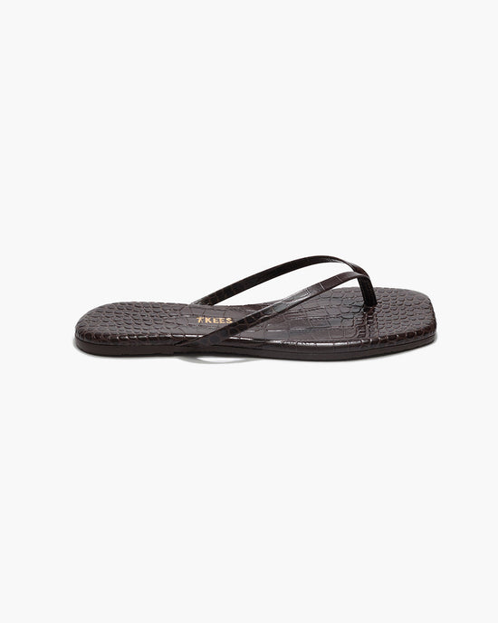 Square Toe Lily - Carob Croc (PRE-SALE)