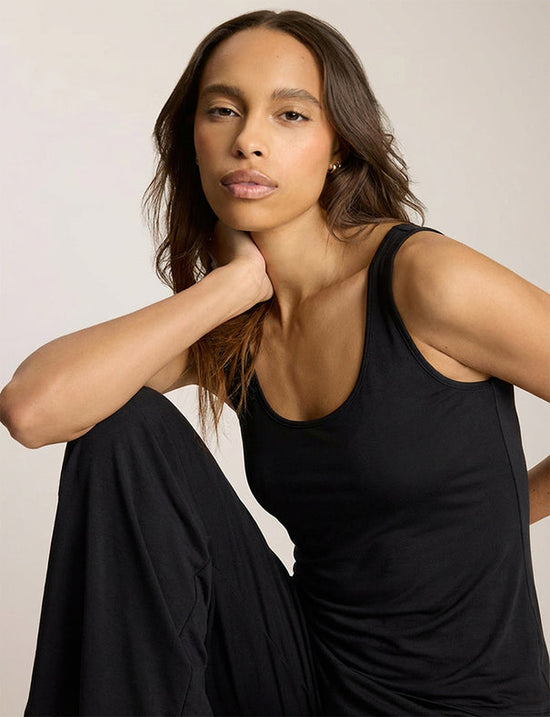 Butter Tank with Shelf Bra - Black