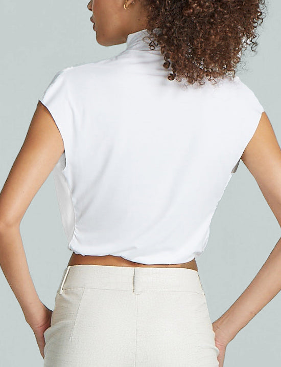 Butter Draped Mockneck Short Sleeve Crop Top