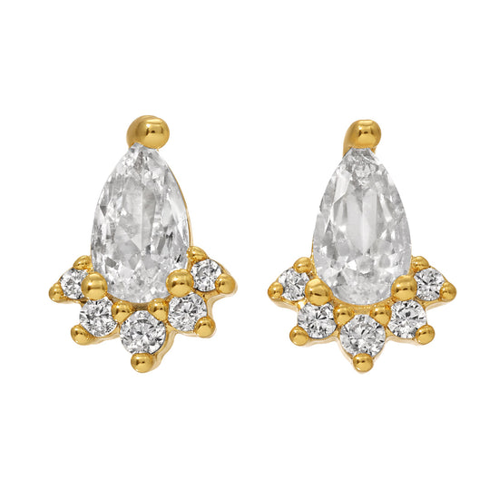 Teardrop Micro CZ Studs