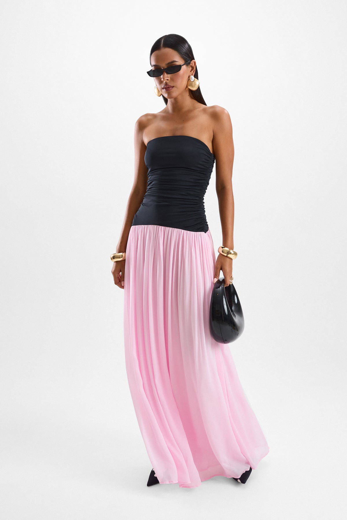 Mode Maxi Dress - Black Pink