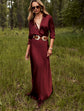 Tyler Silk Blouse - Merlot Red
