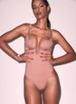 Le Stretch Micro Seduce U-Plunge Bodysuit - Tan