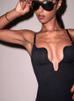 Le Stretch Micro Seduce U-Plunge Bodysuit - Black