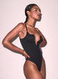 Le Stretch Micro Seduce U-Plunge Bodysuit - Black