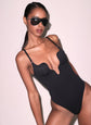 Le Stretch Micro Seduce U-Plunge Bodysuit - Black