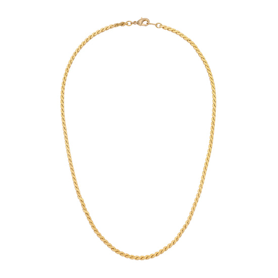 Vintage Deco Wave Necklace - Gold