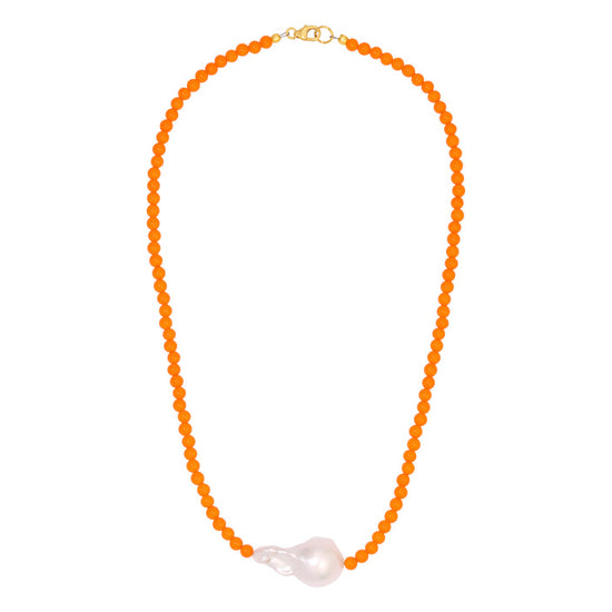 Vintage Orange Pearl Necklace