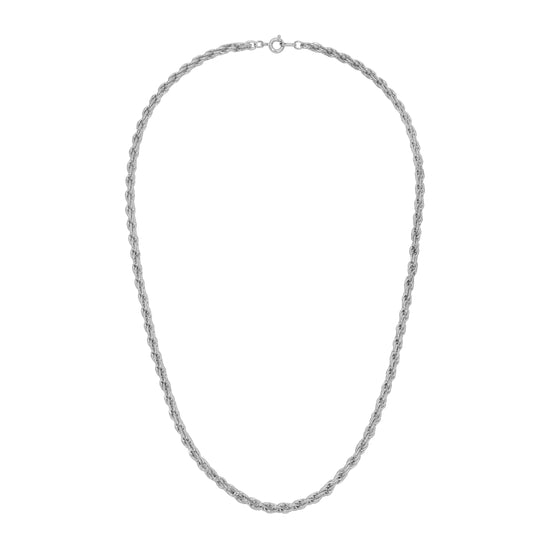 Vintage Rope Chain Necklace - Silver