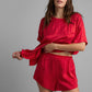 Washable Silk Tee Short Set