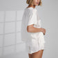 Washable Silk Tee Short Set - Tranquil White (PRE-SALE)