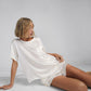 Washable Silk Tee Short Set - Tranquil White (PRE-SALE)