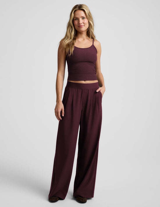 Elasticated Wide Leg Pant 31" - Cabernet (PRE-SALE)