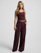 Elasticated Wide Leg Pant 31" - Cabernet (PRE-SALE)