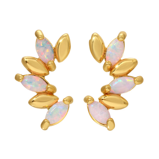 White Opal Marquise Crawlers
