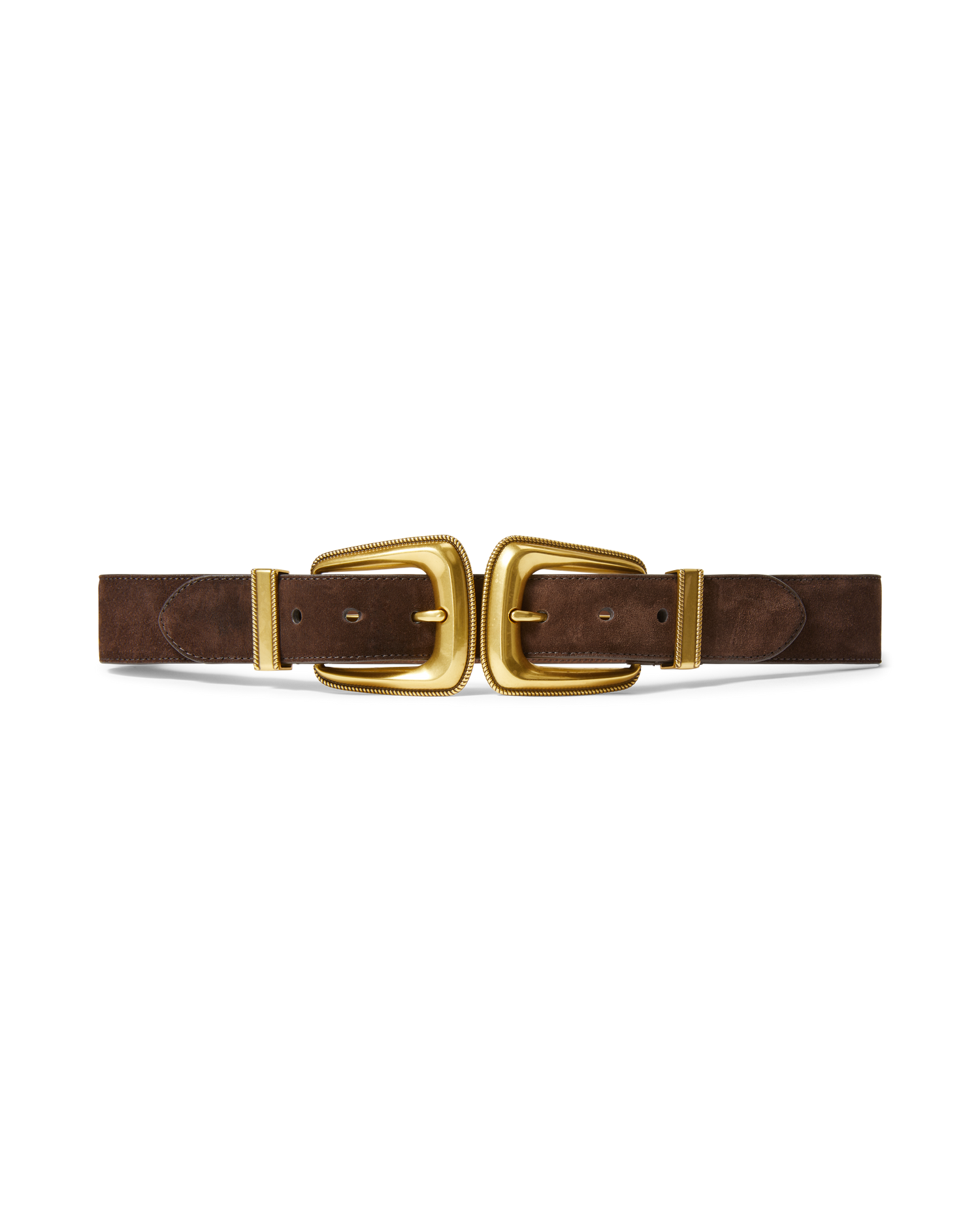 SUEDE DOUBLE BUCKLE ARCH BELT
