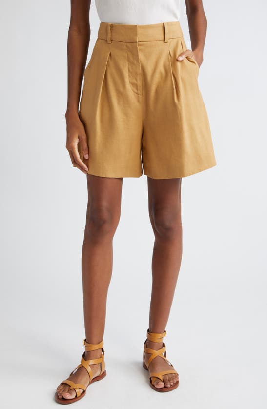 Noemi High Waist Linen Blend Shorts