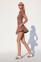 VIENNA LOW-ZIP CORSET DRESS - MOCHA (PRE-SALE)